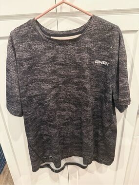 And1 Black Heather Short Sleeve Performance Tee